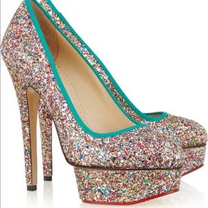 Charlotte Olympia Priscilla Glitter Pumps. Size 39